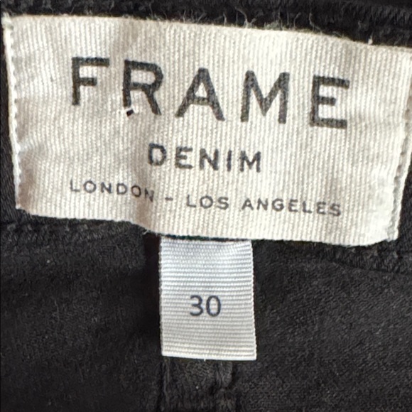 FRAME Le High Skinny Black Denim Jeans Distressed Sz 30 Mid Rise Ankle Designer - Picture 4 of 6